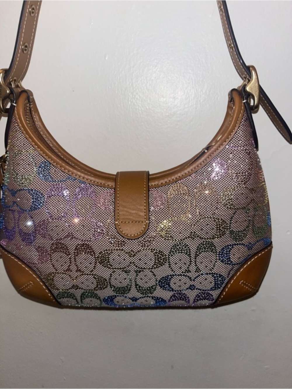 New Coach Crystal Hamptons Bag Rainbow